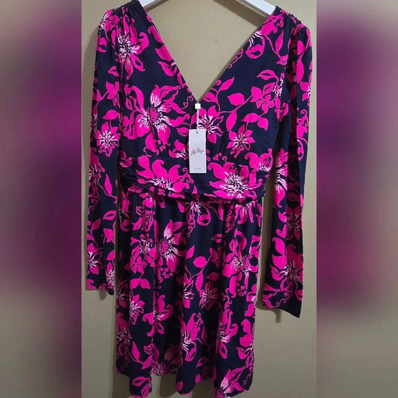 NWT Lilly Pulitzer MIRIANA Dress Low Tide Navy Lil Just Passion Through Large - Picture 7 of 8